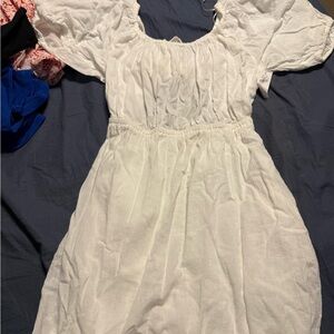 White Puff Sleeve Dress